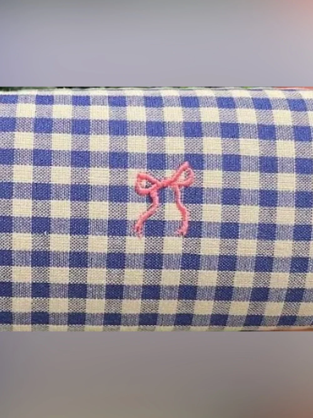 Simply Southern Blue & White Gingham Eyeglass Case Pink Bow Hard Shell NWT